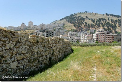 Shechem, Tell Balata, Middle Bronze wall and Mount Gerizim, tb042612790