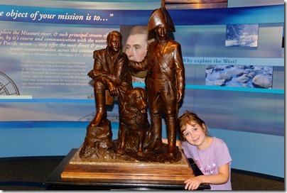 120801550tb Katie with Lewis and Clark statue