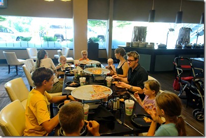 120801651tb Kirkland family and ours eating at Imo's Pizza