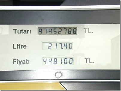 Gas meter with millions, tb n010101